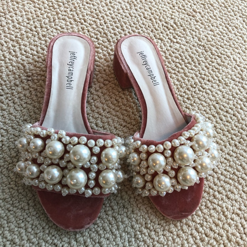 Jeffrey Campbell Pink Pixie Pearl Wedge Sandal